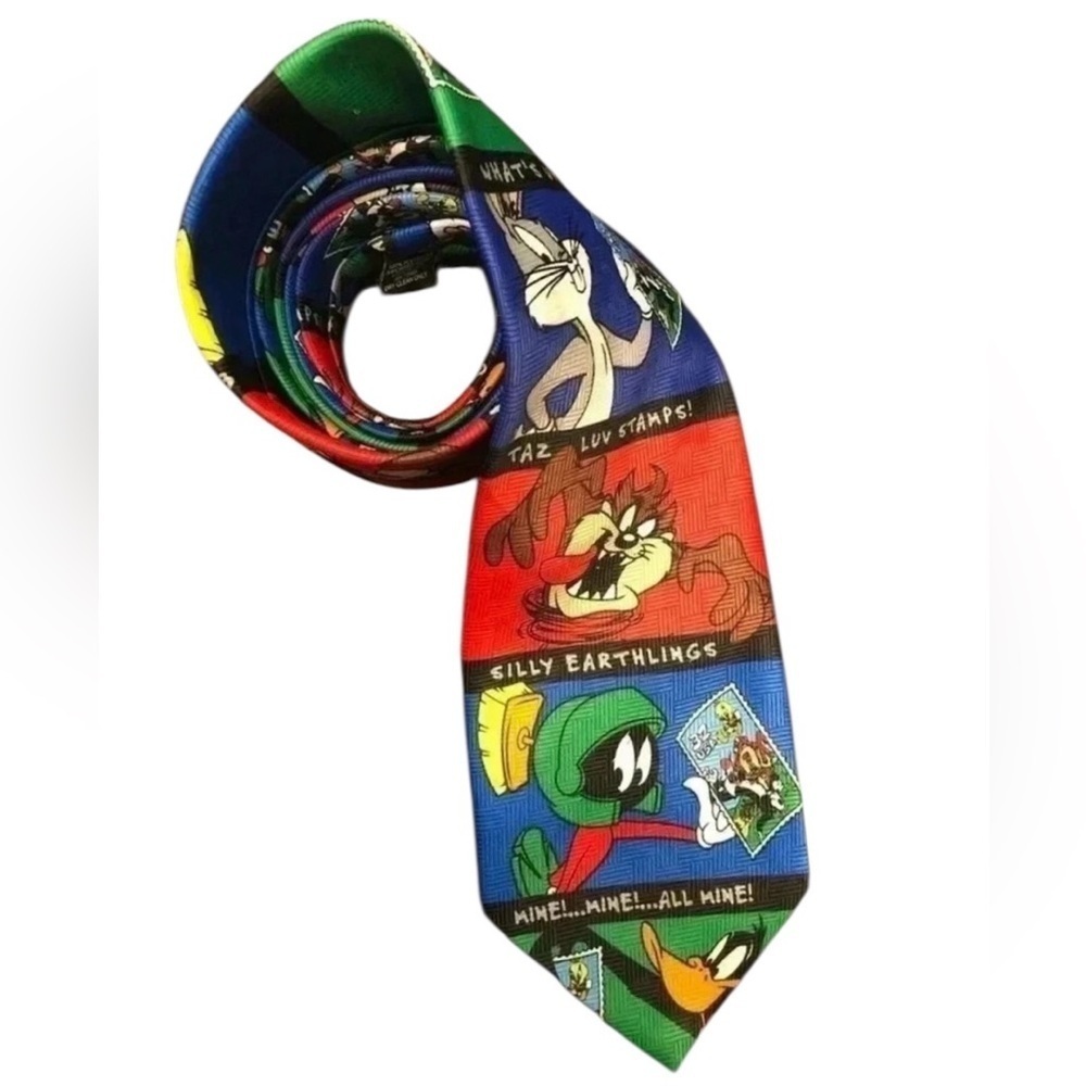 Warner Brothers Vintage Looney Tunes Stamp Collection Tie